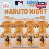 Orange Naruto Baseball Jersey featuring Astros, Miami, Blue Jays, Dodgers. Anime Style!