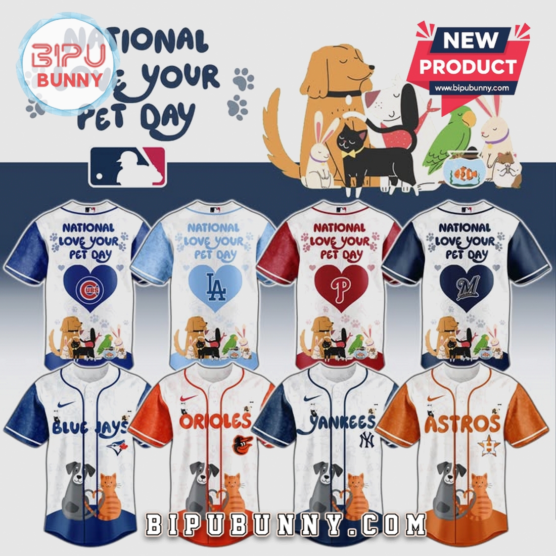 National Love Your Pet Day Baseball Graphic Jersey National Love Your Pet Day Baseball Graphic Jersey