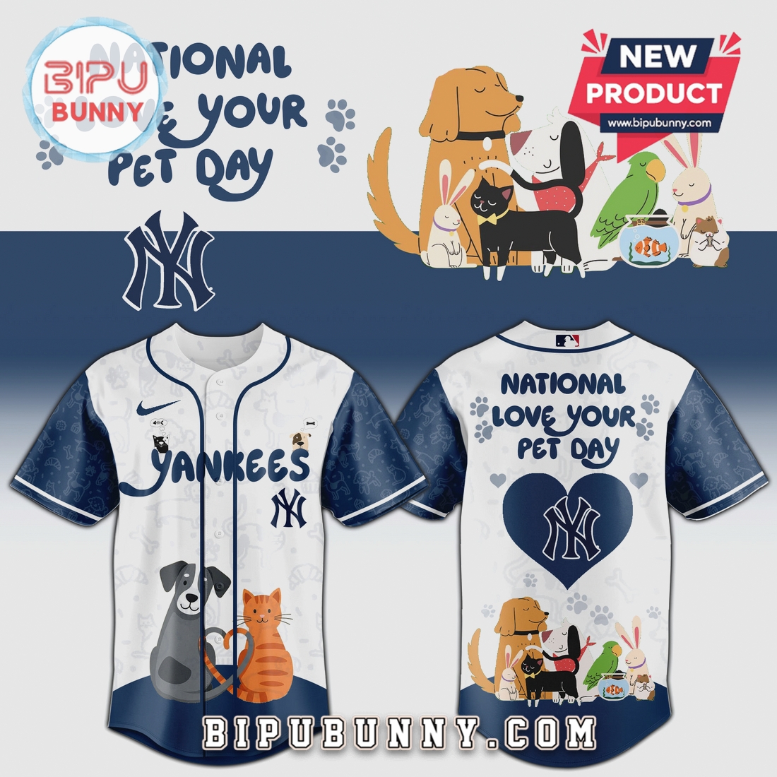National Love Your Pet Day Baseball Graphic Jersey National Love Your Pet Day Baseball Graphic Jersey