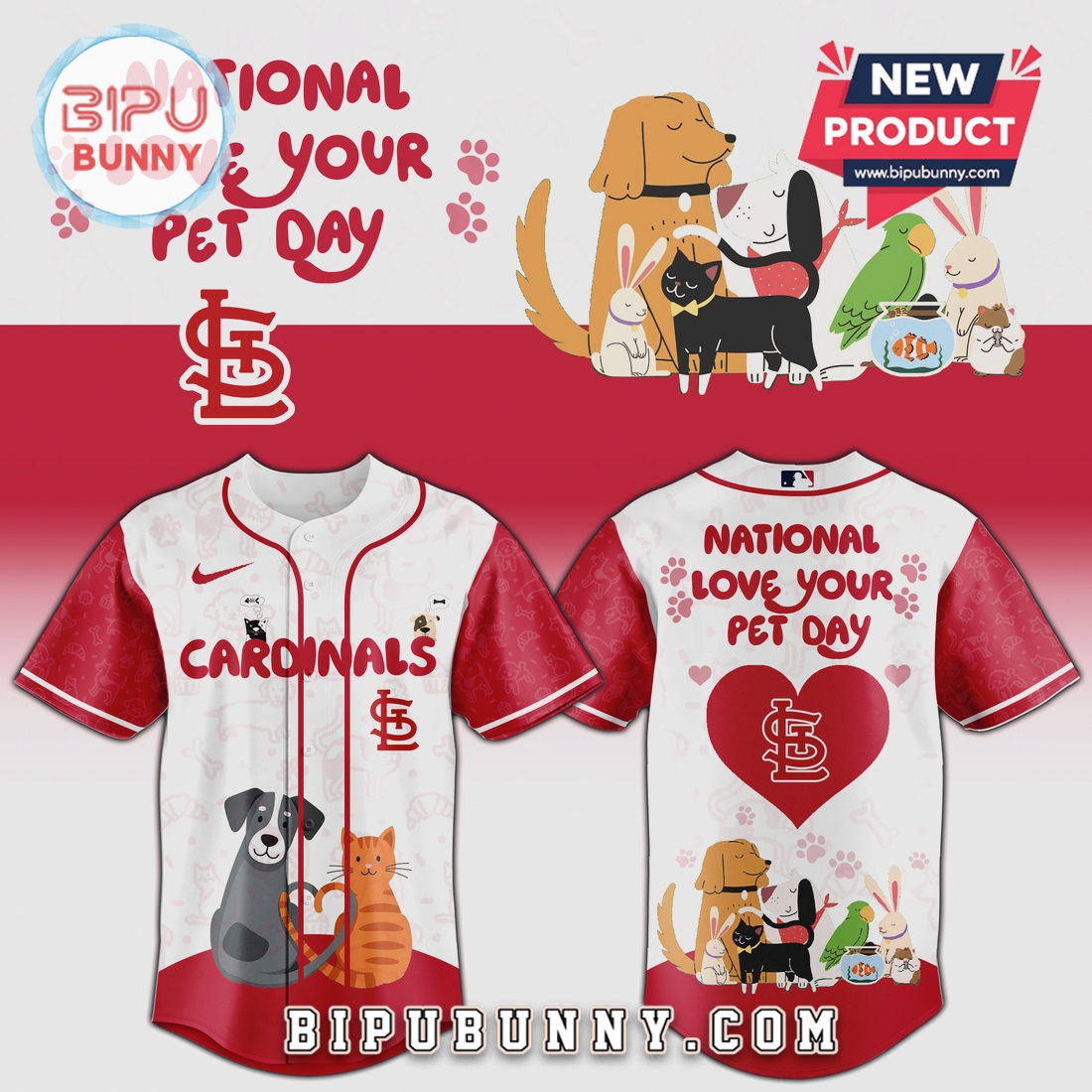 National Love Your Pet Day Baseball Graphic Jersey National Love Your Pet Day Baseball Graphic Jersey