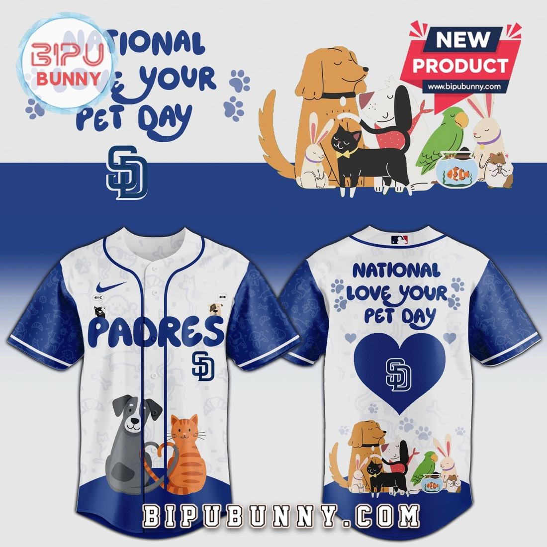 National Love Your Pet Day Baseball Graphic Jersey National Love Your Pet Day Baseball Graphic Jersey