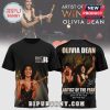 Black t-shirt featuring Olivia Dean at the BRIT Awards 2026, front and back print design.!