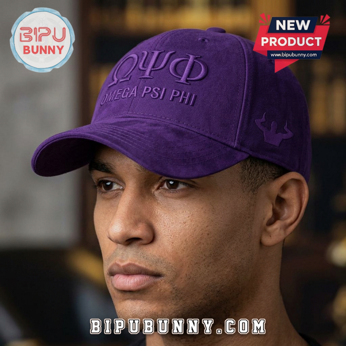 Omega Psi Phi 3D Embroidered Crest Premium Purple Hat Omega Psi Phi 3D Embroidered Crest Premium Purple Hat