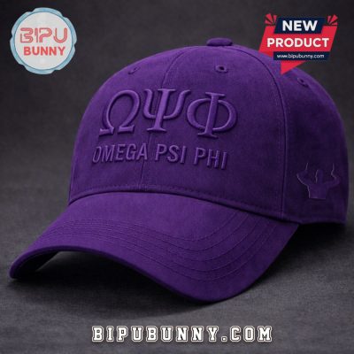 Omega Psi Phi 3D Embroidered Crest Premium Purple Hat