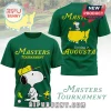 Green tee: Masters Tournament, Sunday in Augusta. Snoopy golfing cartoon! Bipubunny design!
