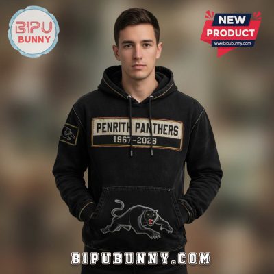 Penrith Panthers 1967-2026 Anniversary Vintage Style Pullover Hoodie