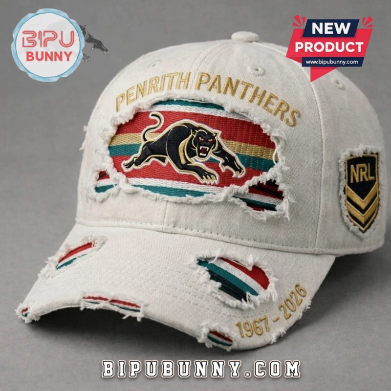 Penrith Panthers NRL 1967-2026 Anniversary Distressed Baseball Cap