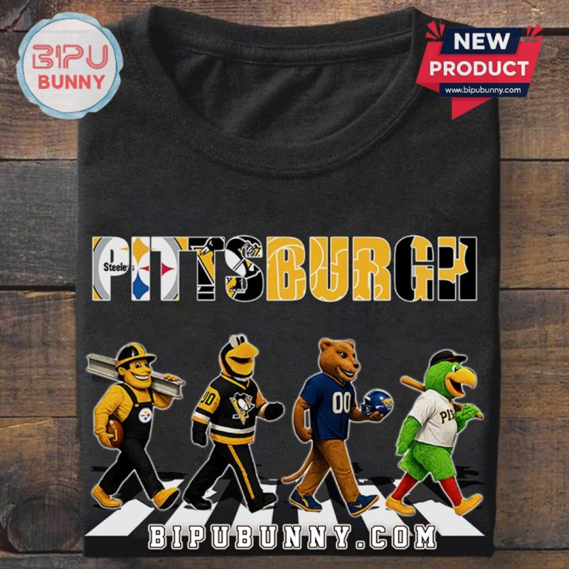 Pittsburgh Abbey Road Sports Team Mascots Fan T-Shirt