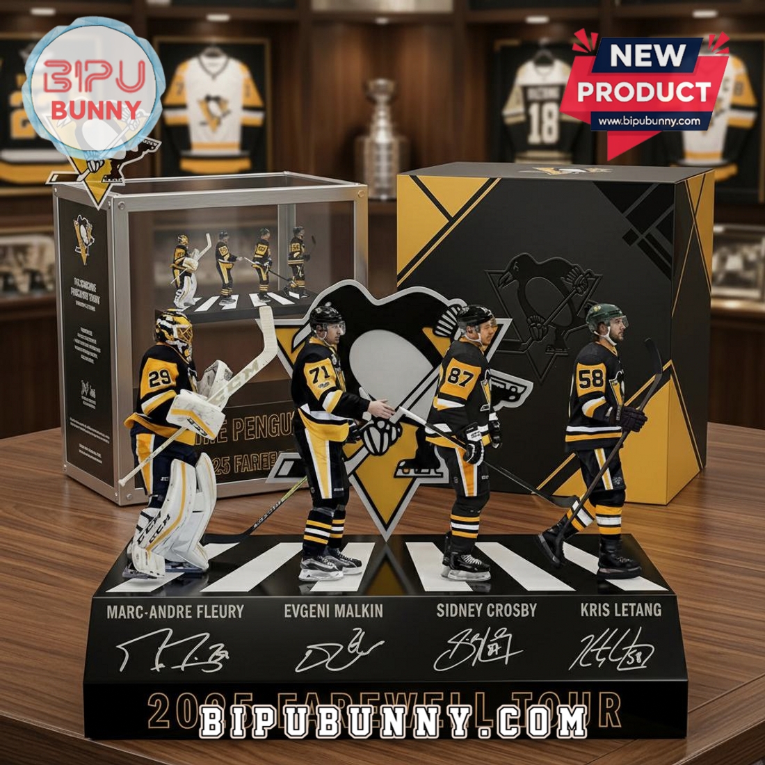 Pittsburgh Penguins 2025 Farewell Tour Commemorative 3D Figurine Display Pittsburgh Penguins 2025 Farewell Tour Commemorative 3D Figurine Display