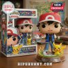 Ash & Pikachu vinyl figure, red hat, blue vest, 'Pokémon 30th Anniversary' text! Pop art style!