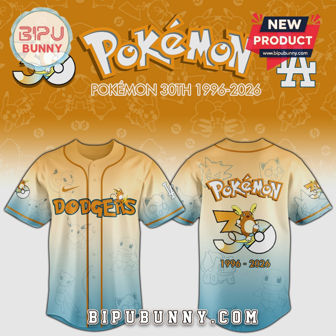 Pokémon 30th Anniversary MLB Team Raichu Limited Edition Baseball Jersey Pokémon 30th Anniversary MLB Team Raichu Limited Edition Baseball Jersey