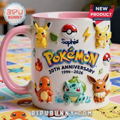 Pokemon 30th Anniversary Personalized 3D Premium Ceramic Coffee Mug