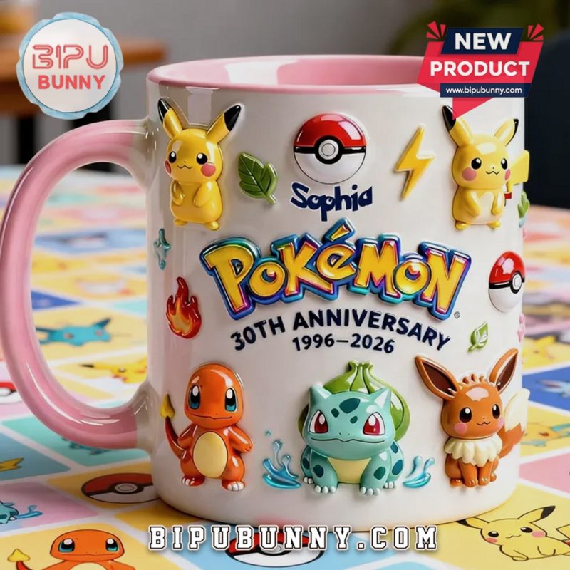 Pokemon 30th Anniversary Personalized 3D Premium Ceramic Coffee Mug