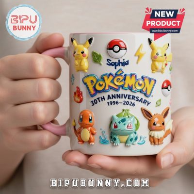 Pokemon 30th Anniversary Personalized 3D Sculpted Commemorative Mug