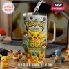 Pokemon 30th Anniversary cup featuring Pikachu, Bulbasaur, Charmander, Squirtle, Eevee. Text: 