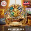 Gold ring featuring Pikachu, Charmander, Bulbasaur, Squirtle, Charizard, and Mewtwo celebrating Pokemon's 30th anniversary.!