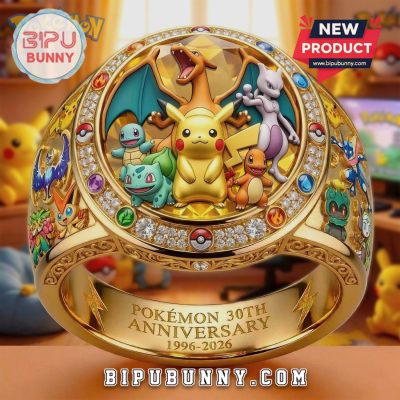 Pokémon 30th Anniversary Premium Collectible 3D Gold Ring