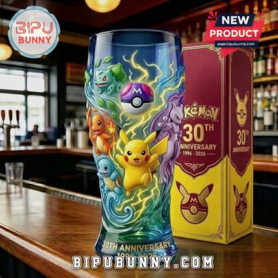 Pokemon 30th Anniversary Premium Pikachu & Friends Collectible Beer Glass