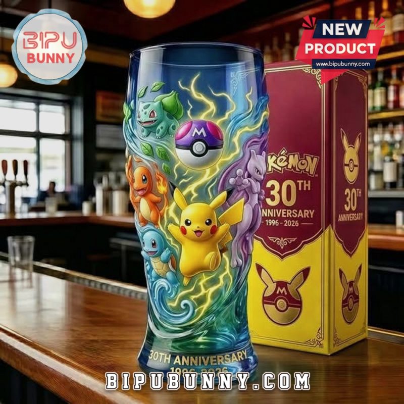 Pokemon 30th Anniversary Premium Pikachu & Friends Collectible Beer Glass