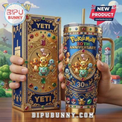 Pokemon 30th Anniversary Yeti Luxury Gold Stainless Steel Tumbler
