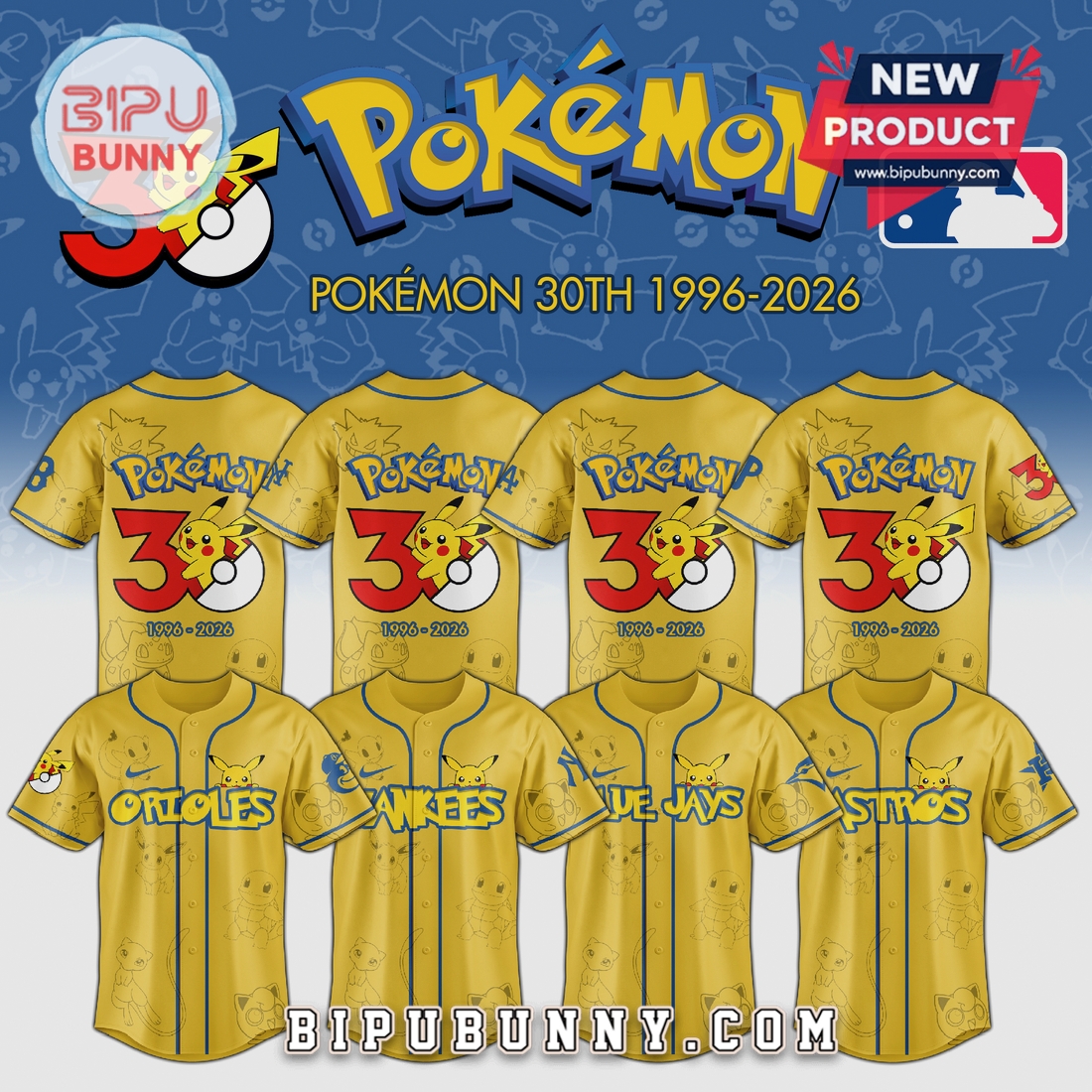 Pokémon MLB 30th Anniversary Baseball Jersey – Limited Edition Team Jersey Pokémon MLB 30th Anniversary Baseball Jersey – Limited Edition Team Jersey
