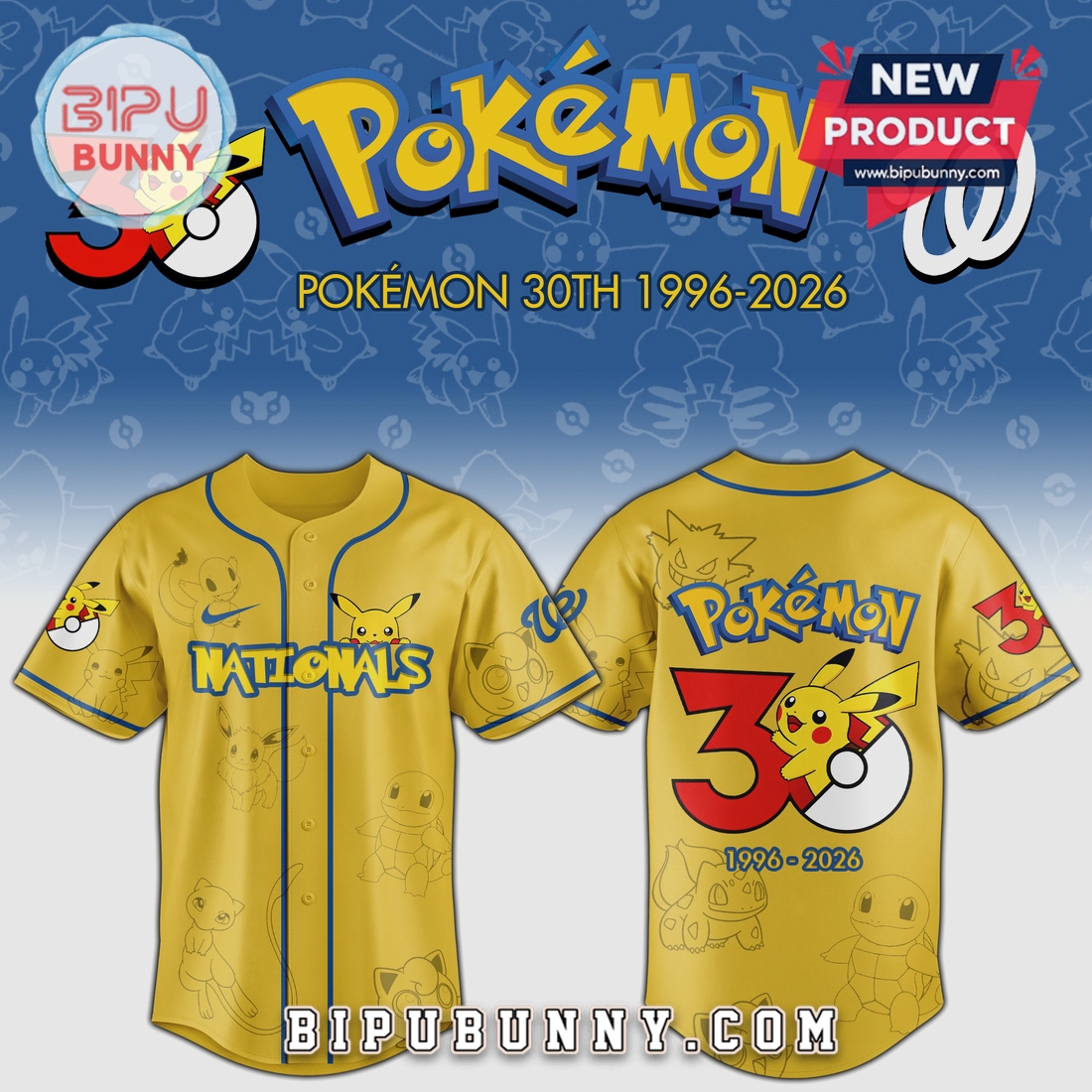 Pokémon MLB 30th Anniversary Baseball Jersey – Limited Edition Team Jersey Pokémon MLB 30th Anniversary Baseball Jersey – Limited Edition Team Jersey