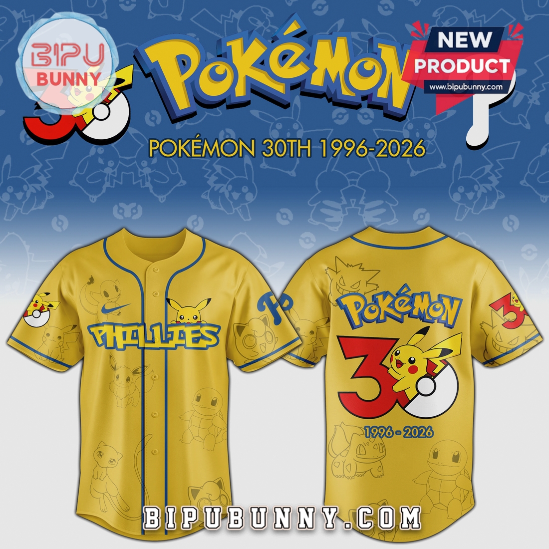 Pokémon MLB 30th Anniversary Baseball Jersey – Limited Edition Team Jersey Pokémon MLB 30th Anniversary Baseball Jersey – Limited Edition Team Jersey
