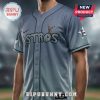 Baseball jersey with 'Astros' text, Umbreon Pokemon character, and team logo on the sleeve.!