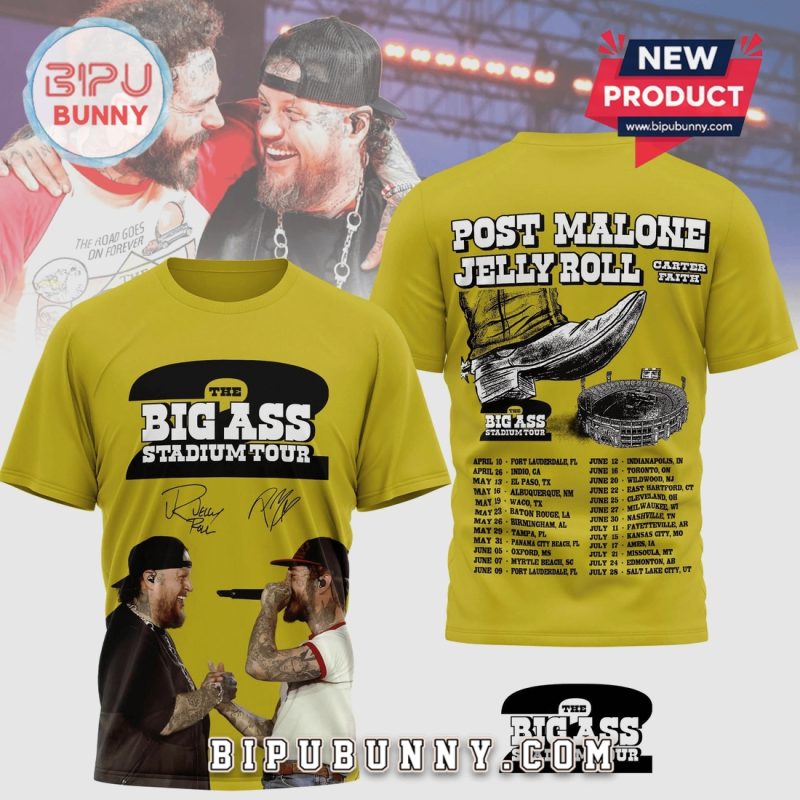 Post Malone Jelly Roll Big Ass Stadium Tour Dates Graphic T-Shirt