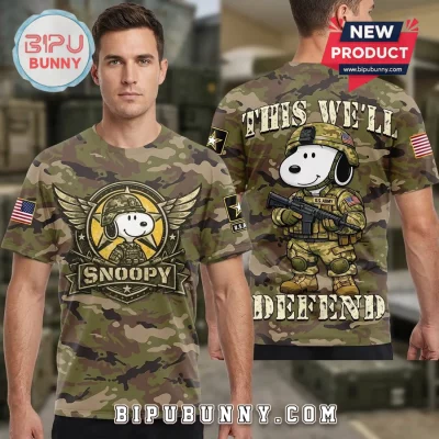 Premium Snoopy US Army Veteran This We’ll Defend Camouflage Shirt