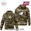 Camouflage hoodie with Snoopy U.S. Army design! 'This We'll Defend' text!