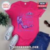 Pink shirt with text: A Queen was born in April. Graphic of crown, butterflies, high heel. Happy Birthday to Me!