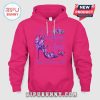 Pink hoodie with 'A Queen was born in April. Happy Birthday to Me!' text, crown, butterflies and high heel shoe graphic.!