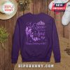 Purple sweatshirt with 'A Queen was born in April. Happy Birthday to Me!' text, shoe, crown and butterflies design.!