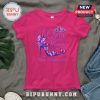 Pink shirt with 'A Queen was born in March' text, a crown, butterflies and a high heel shoe graphic.!