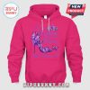 Hot pink hoodie with graphic: A Queen was born in March with butterflies, heel and crown.!
