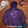 Purple hoodie with 'A Queen was born in March' text, crown graphic, butterflies, and high heel shoe art!