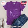 Purple t-shirt with 'A Queen was born in March' text, a crown, butterflies, and a high heel shoe graphic.!