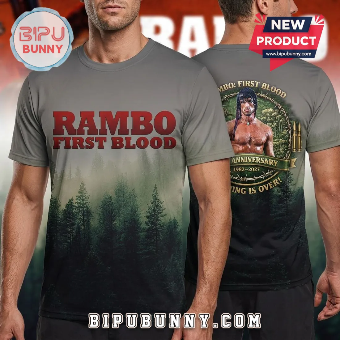 Rambo First Blood 45th Anniversary Nothing Is Over 3D T-Shirt Rambo First Blood 45th Anniversary Nothing Is Over 3D T-Shirt