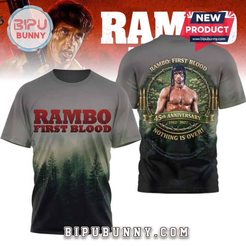 Rambo First Blood 45th Anniversary Nothing Is Over 3D T-Shirt Rambo First Blood 45th Anniversary Nothing Is Over 3D T-Shirt