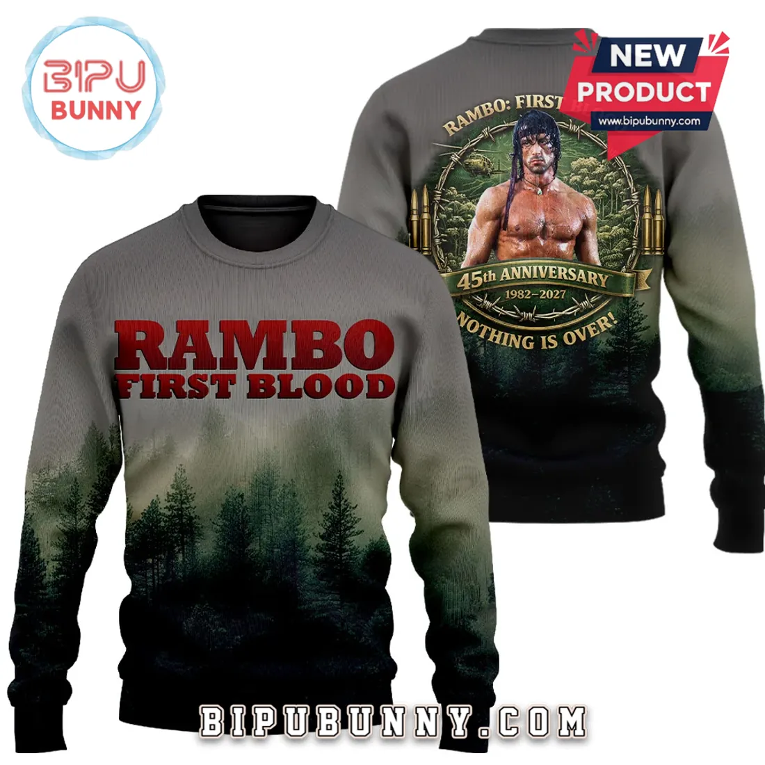 Rambo First Blood 45th Anniversary Nothing Is Over 3D T-Shirt Rambo First Blood 45th Anniversary Nothing Is Over 3D T-Shirt