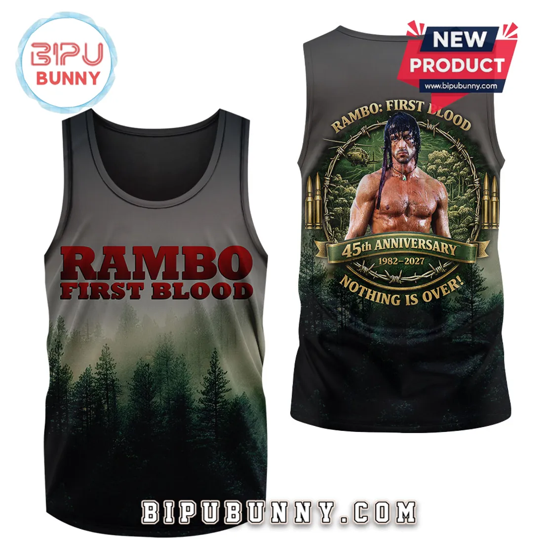 Rambo First Blood 45th Anniversary Nothing Is Over 3D T-Shirt Rambo First Blood 45th Anniversary Nothing Is Over 3D T-Shirt