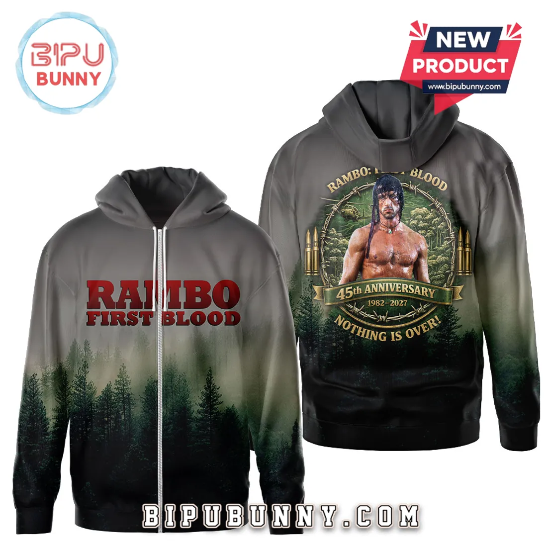 Rambo First Blood 45th Anniversary Nothing Is Over 3D T-Shirt Rambo First Blood 45th Anniversary Nothing Is Over 3D T-Shirt