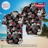 Red Hot Chili Peppers Hawaiian shirt! Black, red, white floral print, tropical style.!