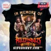 Black tee with 'In Memory Of Ross the Boss 1954-2024' graphic! Rock music tribute shirt!