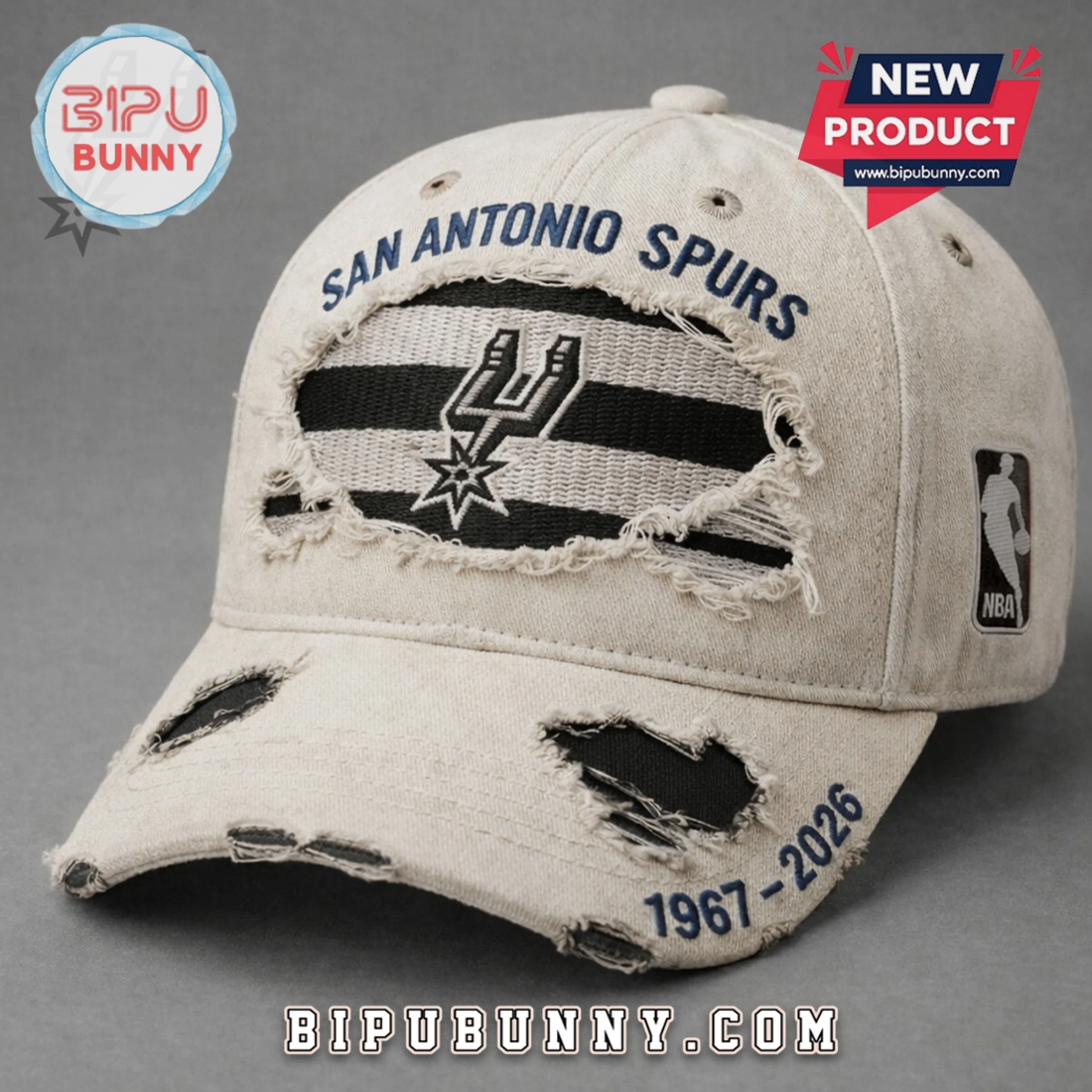 San Antonio Spurs Distressed 1967-2026 NBA Fan Edition Baseball Cap San Antonio Spurs Distressed 1967-2026 NBA Fan Edition Baseball Cap