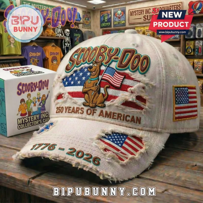 Scooby-Doo 250 Years Of America 1776-2026 Ripped Baseball Cap Scooby-Doo 250 Years Of America 1776-2026 Ripped Baseball Cap