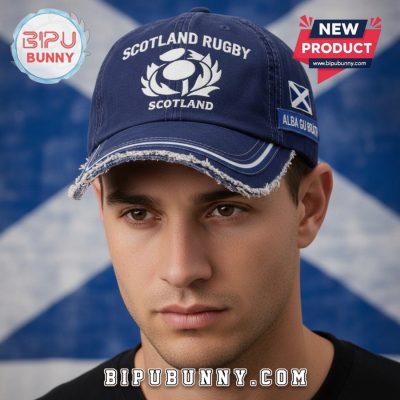 Scottish Rugby Thistle Emblem Heritage Design Washed Cotton Cap
