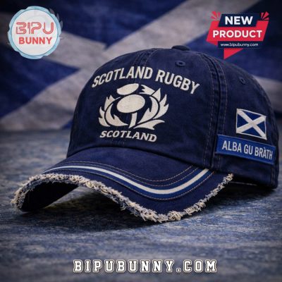 Scottish Rugby Thistle Emblem Heritage Design Washed Cotton Cap