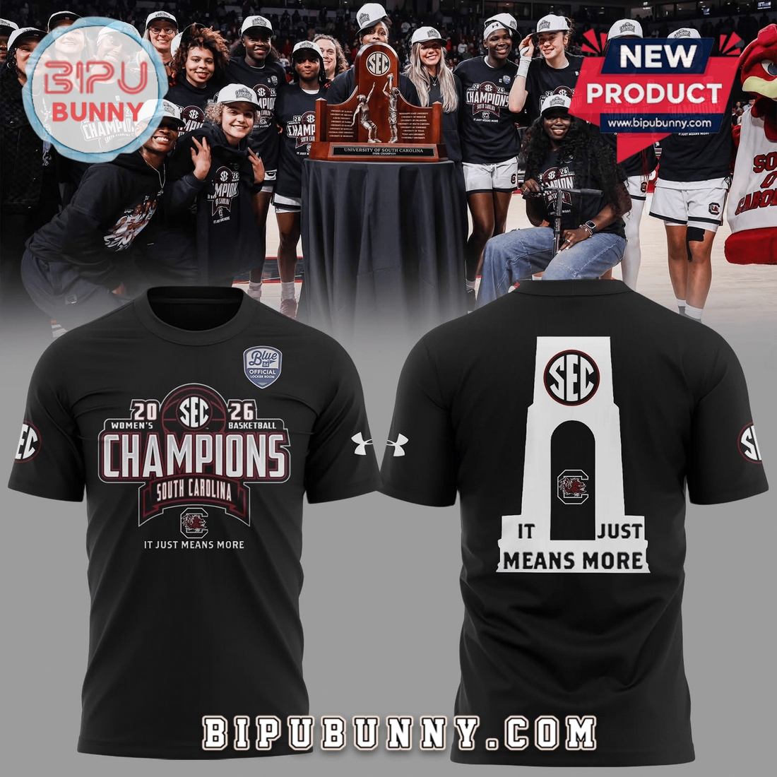 South Carolina Gamecocks SEC Champions 2026 Basketball Graphic T-Shirt South Carolina Gamecocks SEC Champions 2026 Basketball Graphic T-Shirt